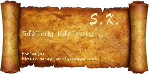 Sárdy Károly névjegykártya