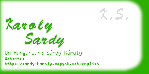 karoly sardy business card